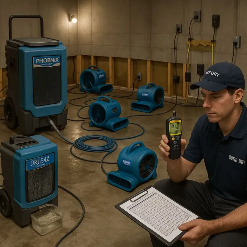 Structural Drying and Dehumidification process in Withamsville, OH